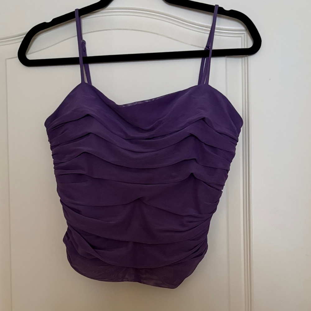 Purple Ruched Bodycon Top